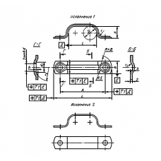 Скоба двухместная для крепления трубопроводов стальная кадмированная исп. 1 10Х11Н23Т3МР 4 мм ГОСТ 24134-80
